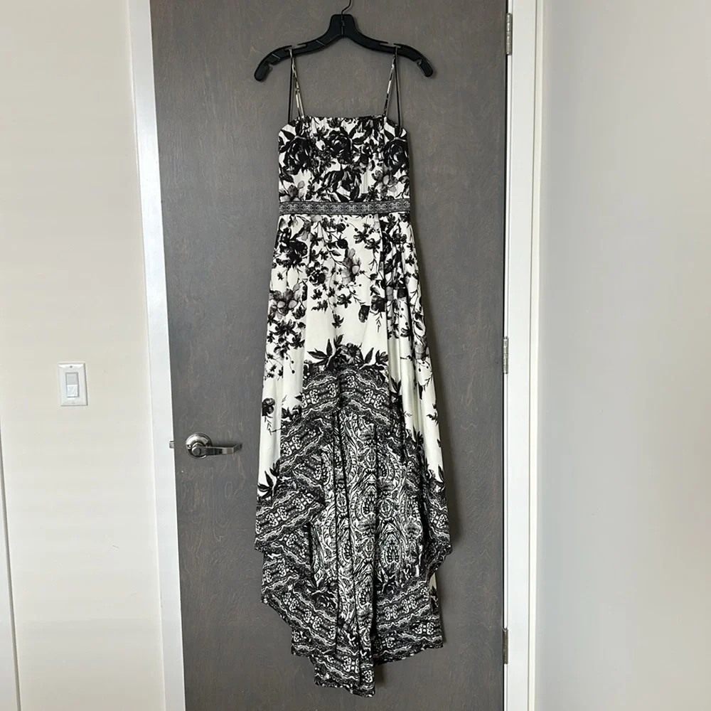 NWT!!! Alice & Olivia Florence High Low Gown Maxi w/Elevated Floral Print - Picture 8 of 15